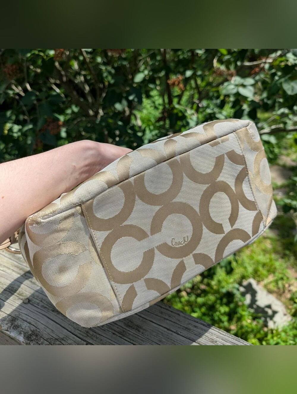 Vintage Coach Parker Y2k 13439 Tan Gold Shoulder Bag Purse - Picture 8 of 8